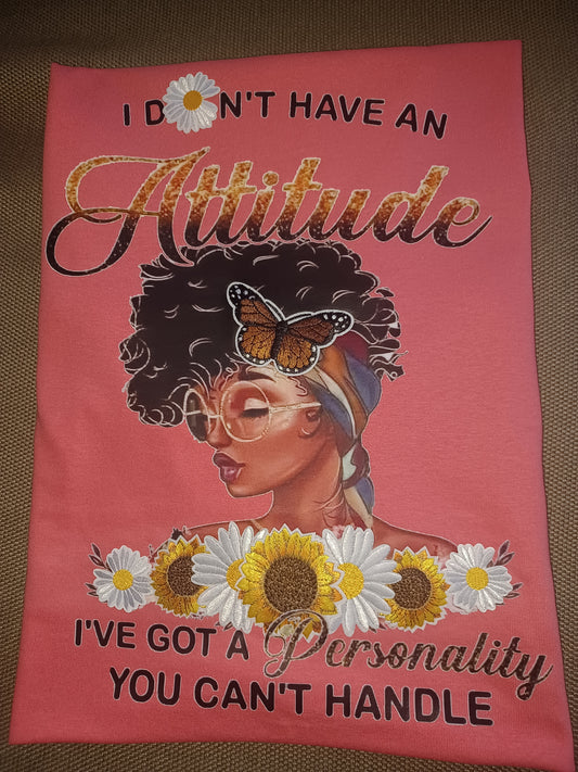 Attitude Tee with embroidered accents