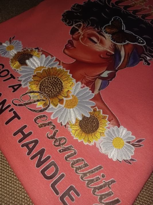 Attitude Tee with embroidered accents