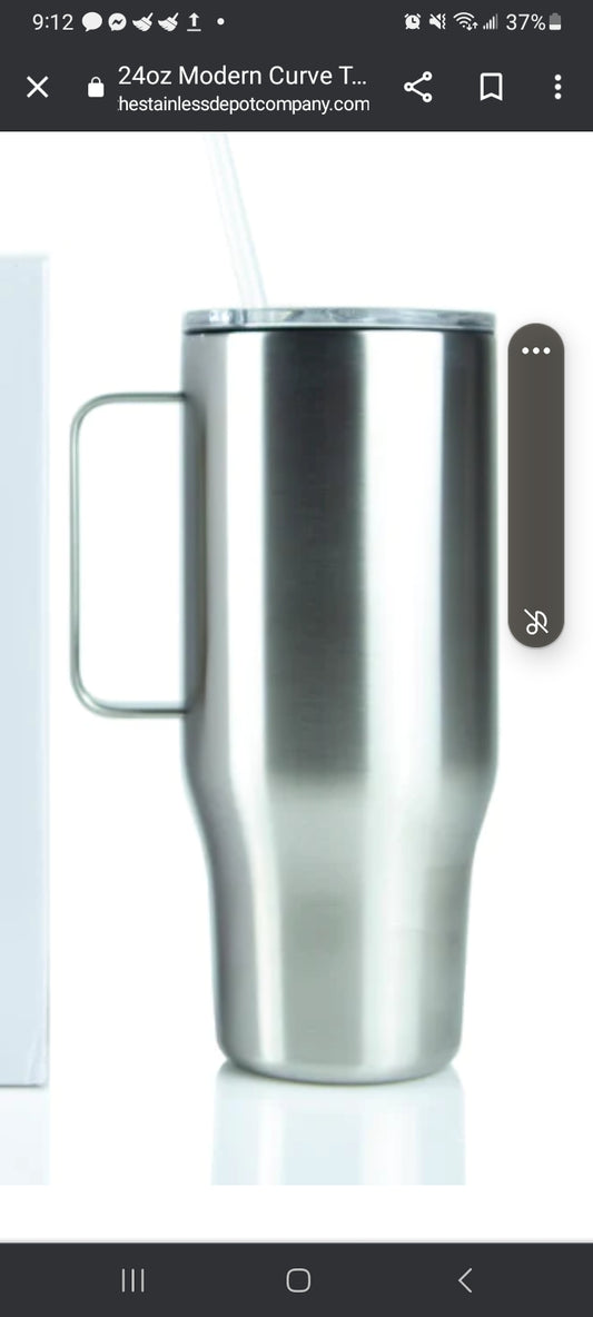 24 oz Custom tumbler w/ handle