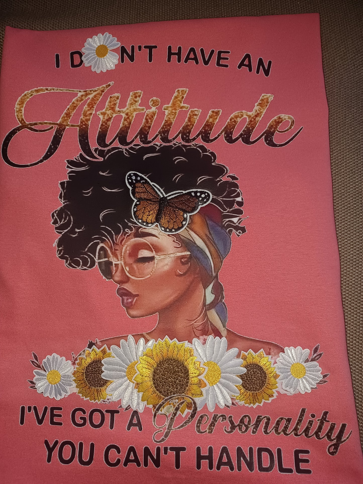 Attitude Tee with embroidered accents