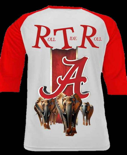 School Spirit Baseball Tshirt - Roll Tide