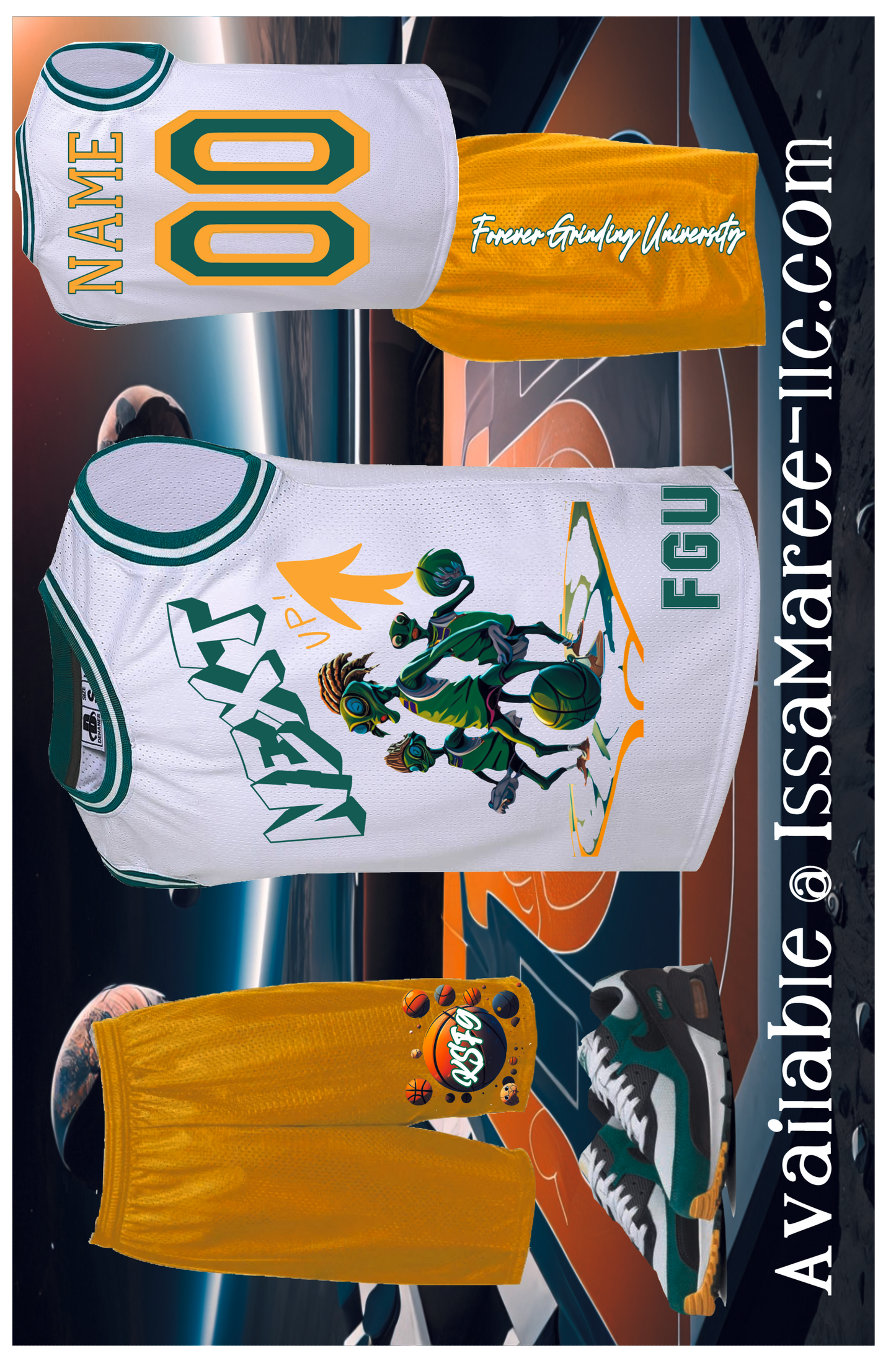 Forever Grinding University Basketball Jersey Set